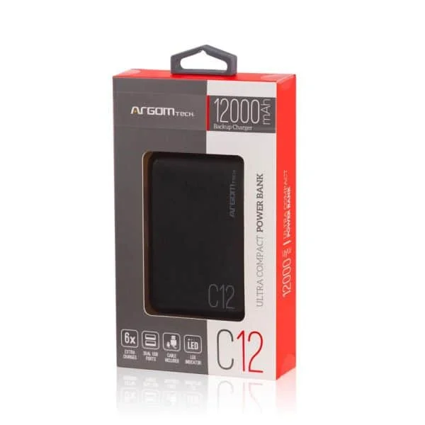 Argom POWER BANK C12 12000MAH Black