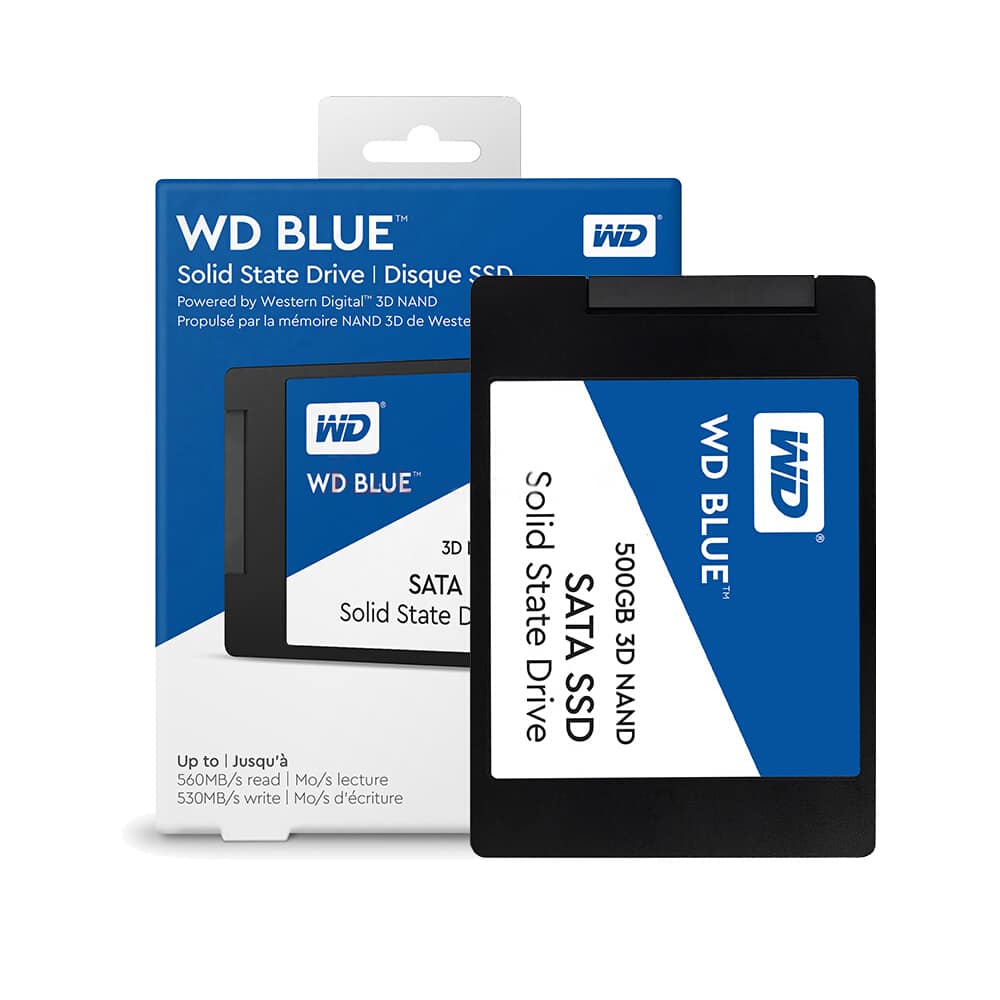 Western Digital SSD interne WD Blue NAND 3D SATA, 500Go –